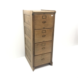 'Lyle' vintage oak filing chest, four drawers, W52cm, H135cm, D70cm