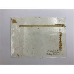 Richard Abbott: St Michael’s Mount, painted oil on porcelain plaque, with 'St Michaels Mount painted by R. Abbott', inscribed on reverse, H15cm, W19cm