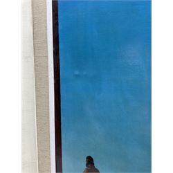 After José Manuel Capuletti (Spanish 1925-1978): 'New Horizons', colour print on canvas signed in the plate 66cm x 49cm