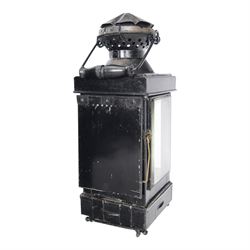 WWI British Officers paraffin lamp by JC & W Lord, Birmingham, complete with carrying case containing fuel can, together with a military issued Bialladin lamp with broad arrow marked 1955