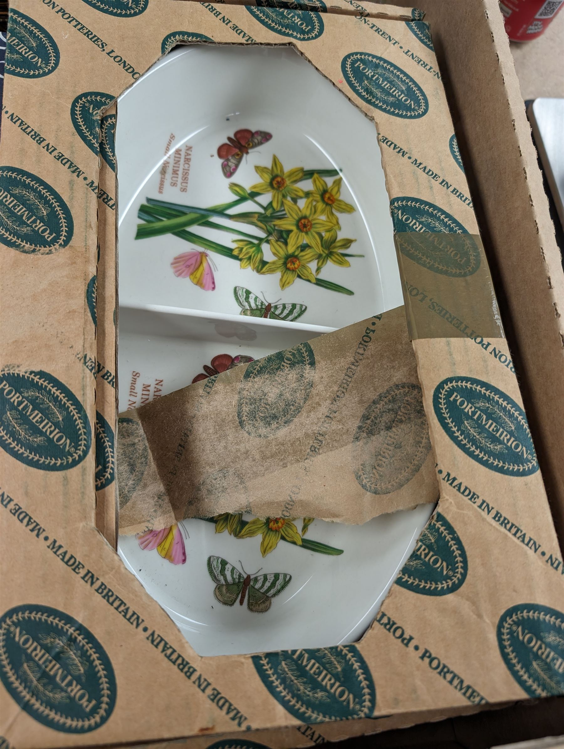 Portmeirion Botanic Garden serving dish, Royal Worcester serving dish, collection of silver plated Kings Pattern cutlery, one silver teaspoon, Mumbys soda bottle, floral mirror, etc