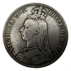 Queen Victoria 1890 silver crown coin, King George V 1935 crown, commemorative crowns, various silver threepence pieces, pre-decimal coinage, gaming tokens, coin design buttons etc