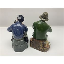 Four Royal Doulton figures, comprising Fortune Teller HN2159, Tuppence a Bag HN2320, A Good Catch HN2258 and The Lobster Man HN2317