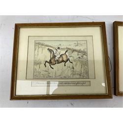 Edmund Dulac's Picture book for the French Red Cross, together with four framed and glazed hand coloured equestrian prints, in one box