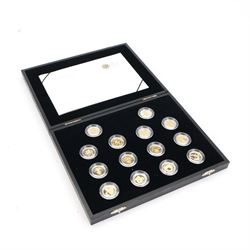 The Royal Mint United Kingdom 2008 'One Pound Coin 25th Anniversary' silver proof fourteen...