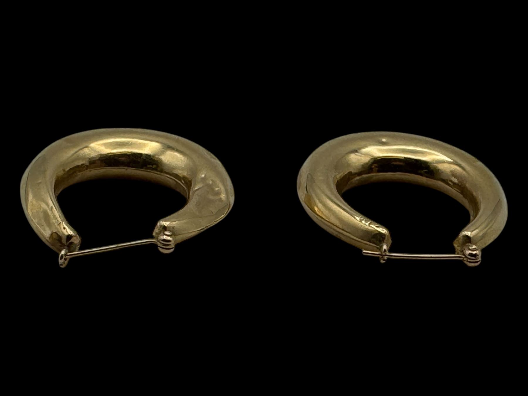 Pair of 14ct gold hoop earrings, stamped 14K
