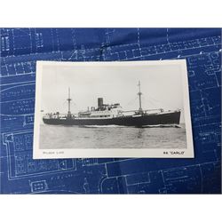 Blue print for the Ellerman's Wilson Line Ltd steam ship 'Carlo', entitled General Arrangement As Fitted' scale 1/8