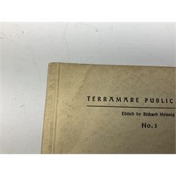 Set of six 1938 German booklets by Terramare Publications comprising No.1 Adolf Hitler by Philip Bouhler, No.2 German Political Profiles by Hans Heinz Sadila-Mantau, No.3 Versailles in Liquidation by Friedrich Grimm, No.4 German Law and Legislation by Erich Schinnerer, No.5 German Labour Service by Fritz Edel and No.6 Social Welfare in Germany by Werner Reher; some illustrated; all with English text (6)