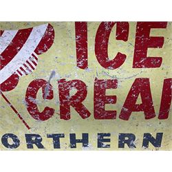 Northern Dairies Ice Cream aluminium advertising sign, W76cm H50cm