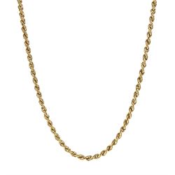 9ct gold rope twist necklace, hallmarked