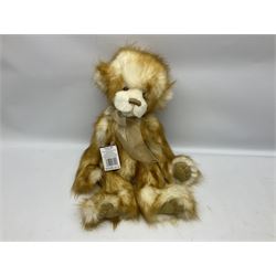 Five Charlie Bears, comprising Chucky Egg CB159030S, and Elwood CB181717, both designed by Heather Lyell, Hodgepodge CB181871A, and Elizabeth CB171752A, both designed by Isabelle Lee, all with tags, and an example CB159011S lacking tag