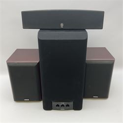Four Yamaha speakers, two 'NS-B10', 'NS-C103' and 'YST-SW80' (4)