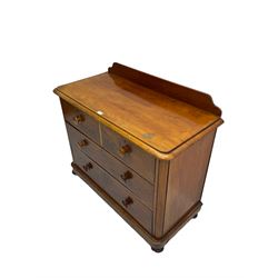 Victorian mahogany chest, fitted with two short and two long drawers, rounded corners