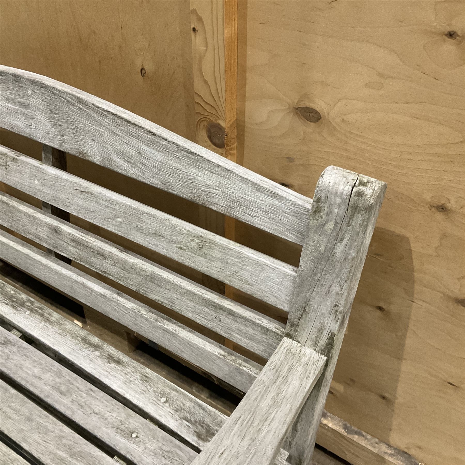 Solid teak two seater garden bench - THIS LOT IS TO BE COLLECTED BY APPOINTMENT FROM DUGGLEBY STORAGE, GREAT HILL, EASTFIELD, SCARBOROUGH, YO11 3TX