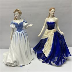 Seven Royal Doulton figures, comprising Sara HN2265, Lorraine HN4301, Mary HN3375, Olivia HN5114, Charlotte HN4092, Josephine HN4223 and Rachel HN4780, together with five smaller Royal Doulton figures (12)