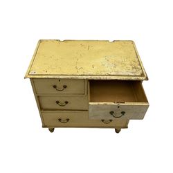 Victorian painted pine chest, fitted with two short and two long drawers