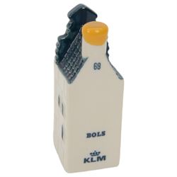 Eighteen KLM Miniatures, each blue Delft house form miniature produced exclusively for KLM Airlines by Bols Amsterdam, most with contents  