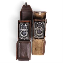 Two Rollei Franke & Heidecke Rolleiflex medium format TLR cameras, one serial no. 1059268 ...