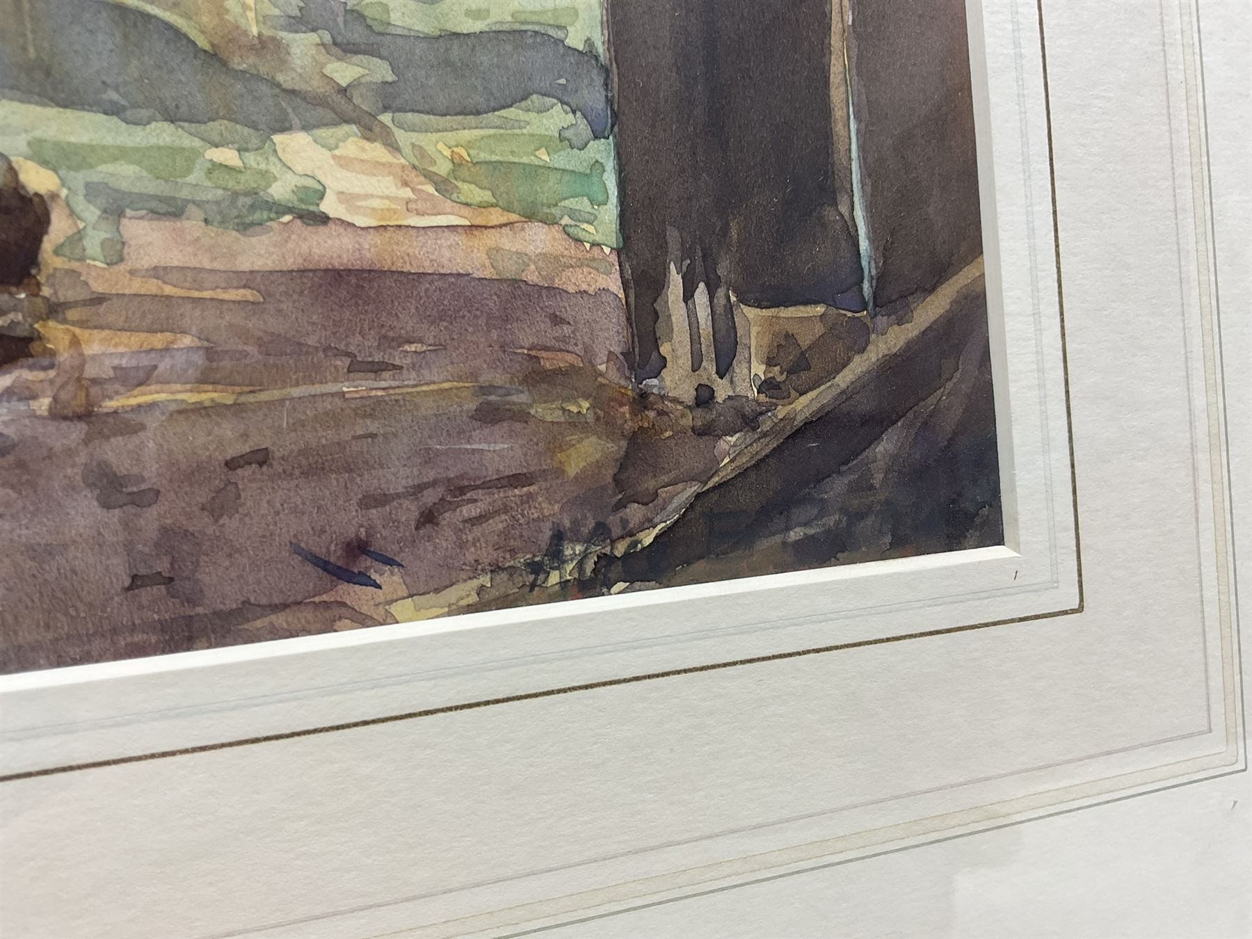 Alice E Brown (Nottingham exh.1892): 'Through the Woodshed Door at North Place', watercolour signed, titled verso 22cm x 30cm 
Provenance: with McTague of Harrogate