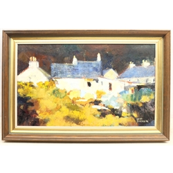 Laurie Therese Forrester (British 1956-2006): 'Cullipool Village', oil on board signed and dated '94, titled verso 31cm x 52cm