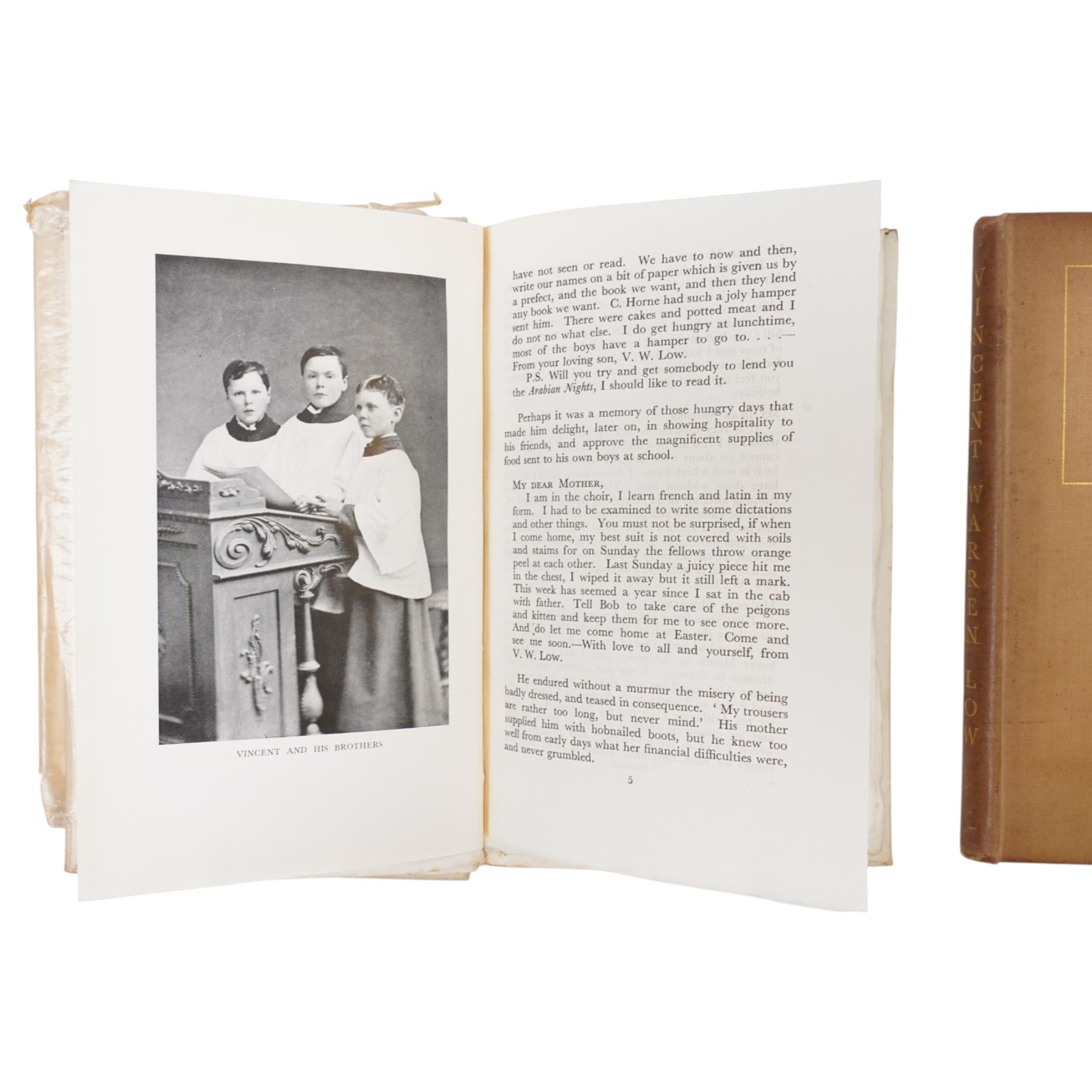 M. L. and others - Pair of 1945 privately printed memoirs of surgeon Vincent Warren Low, both with family inscriptions (widow/author Mabel Low and son Oliver) and including original handwritten letters