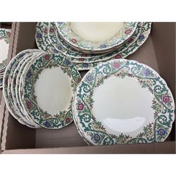 Royal Cauldon Evesham pattern dinner wares, including dinner plates, tureens, egg cups, bowls, sides plates and saucers