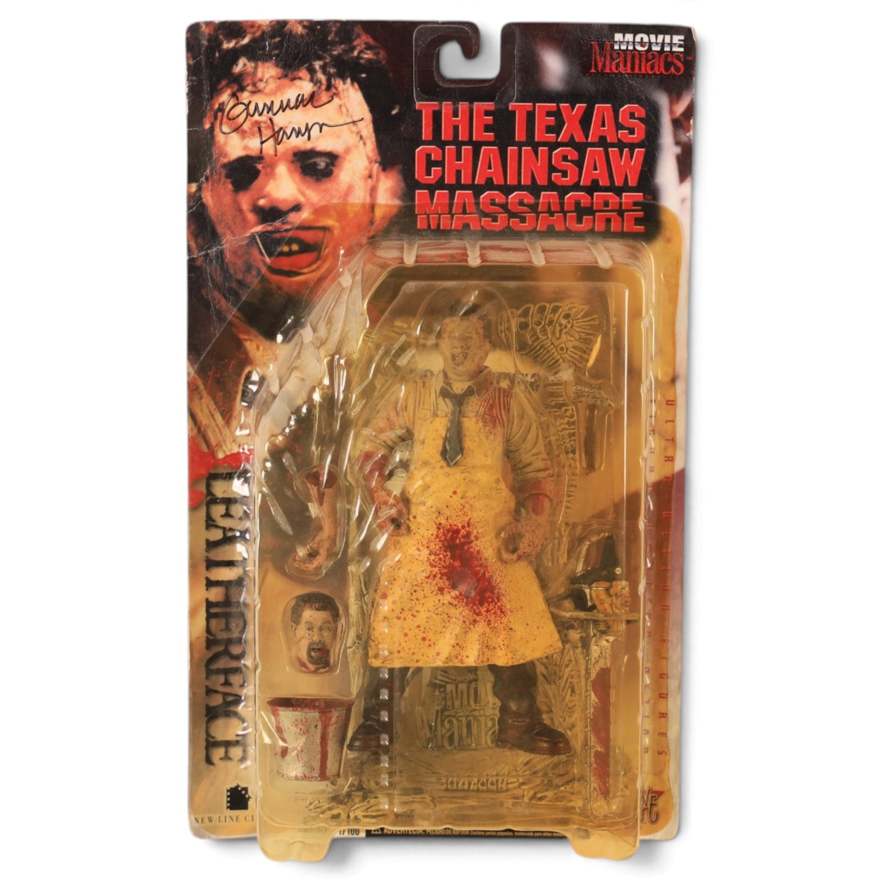 McFarlane Toys Movie Maniacs Texas Chainsaw Massacre figure, signed by Leatherface actor Gunnar Hansan