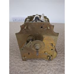 Two skeleton clock movements, tavern clock movement, and further clock movements, all for restoration 