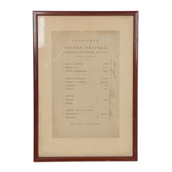 Signed 19th century programme for the Second Recital 'Variations' by Russian pianist Anton...