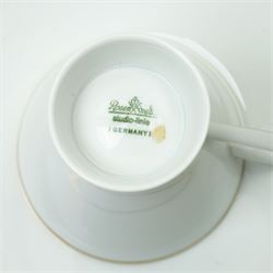  Rosenthal - mid-20th century 'Form 2000' coffee set  with gilt rims comprising twelve cups and saucers and coffee pot