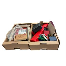 Royal Crown derby teddy, together with Lilliput lane, boxes and other collectables in four boxes 