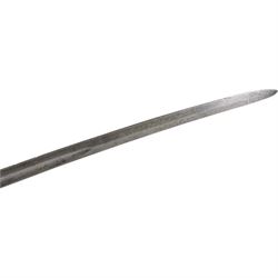 Victorian officer's sword, made by Dolan & Co, London, the 87cm single edge blade with makers mark 'Dolan & Co, St Martins Lane, London', steel swept two bar hilt, with wirebound fishskin grip, overall L102cm