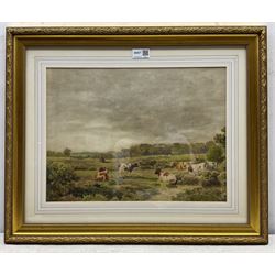 J MacPherson (Scottish fl.1865-1884): Cattle in Landscape, watercolour signed and dated 1876, 30cm x 40cm