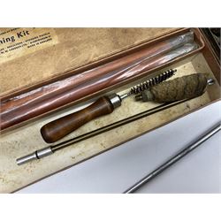 Assorted gun cleaning equipment including .303 brass oil bottle and boxed Webley Cleaning Kit etc; together with quantity of various calibre bullets for reloading 