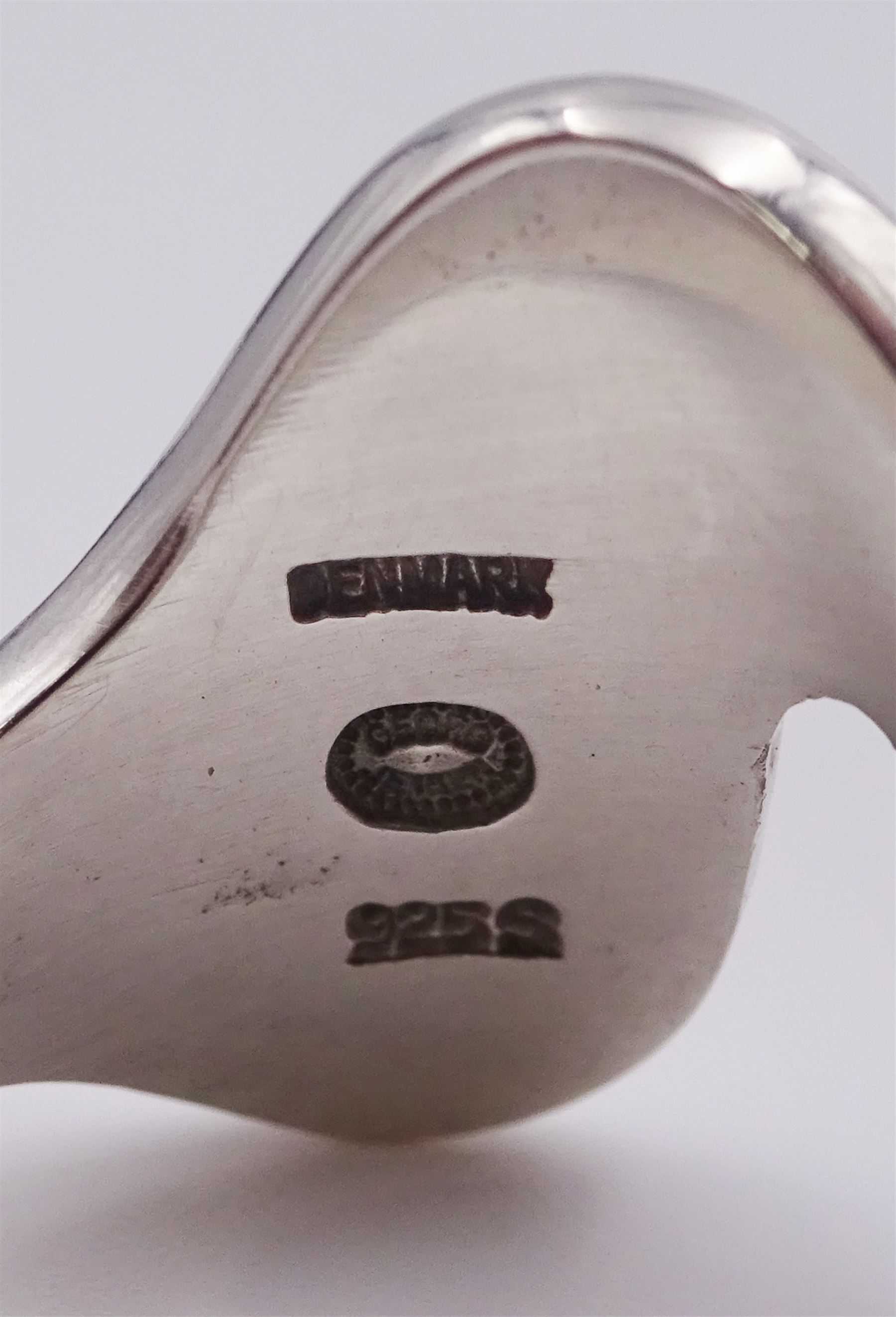 Georg Jensen silver modernist ring designed by Ole Ishøj, No. A 77B