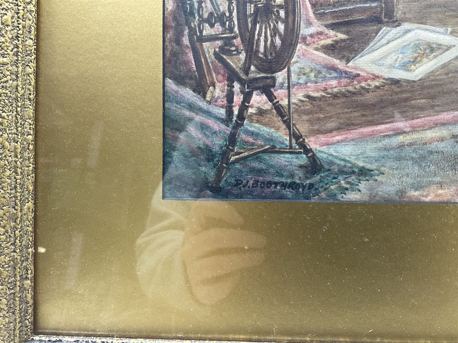 DJ Boothroyd (British 20th century): 'The Studio', watercolour signed, titled on the mount 37cm x 53cm 