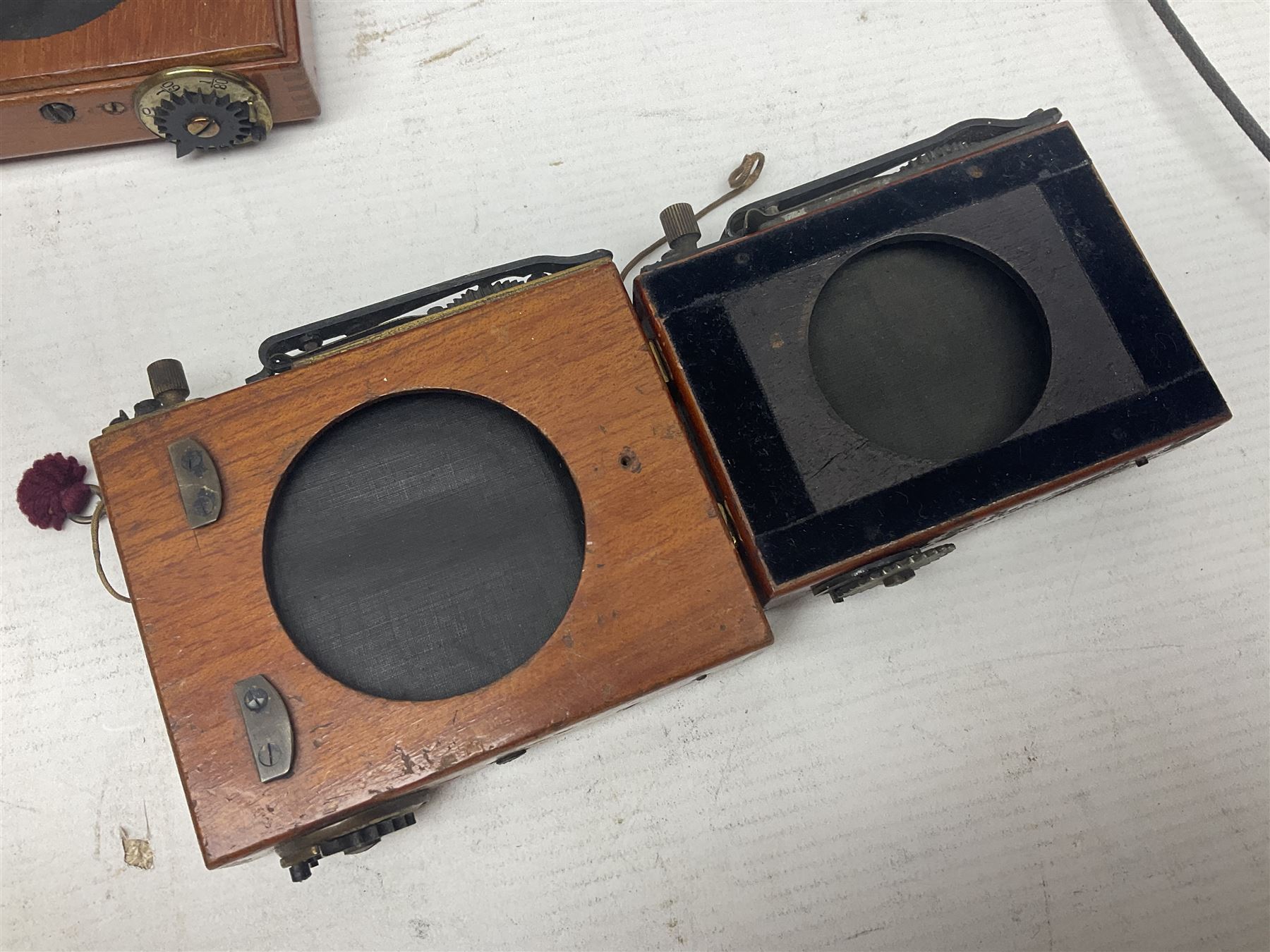 Selection of Brass Camera Lenses, to include Ross London lens 8 1/2 x 6 1/2, Beck Symmetrical lens, etc together with lens holders 