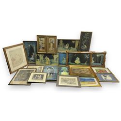 Large collection of Marion Crowe aka Marygold (British 1892-1979) prints together with various engravings, an original oil signed E J Poole and a reproduction map of Tobago Cays in one box (22)