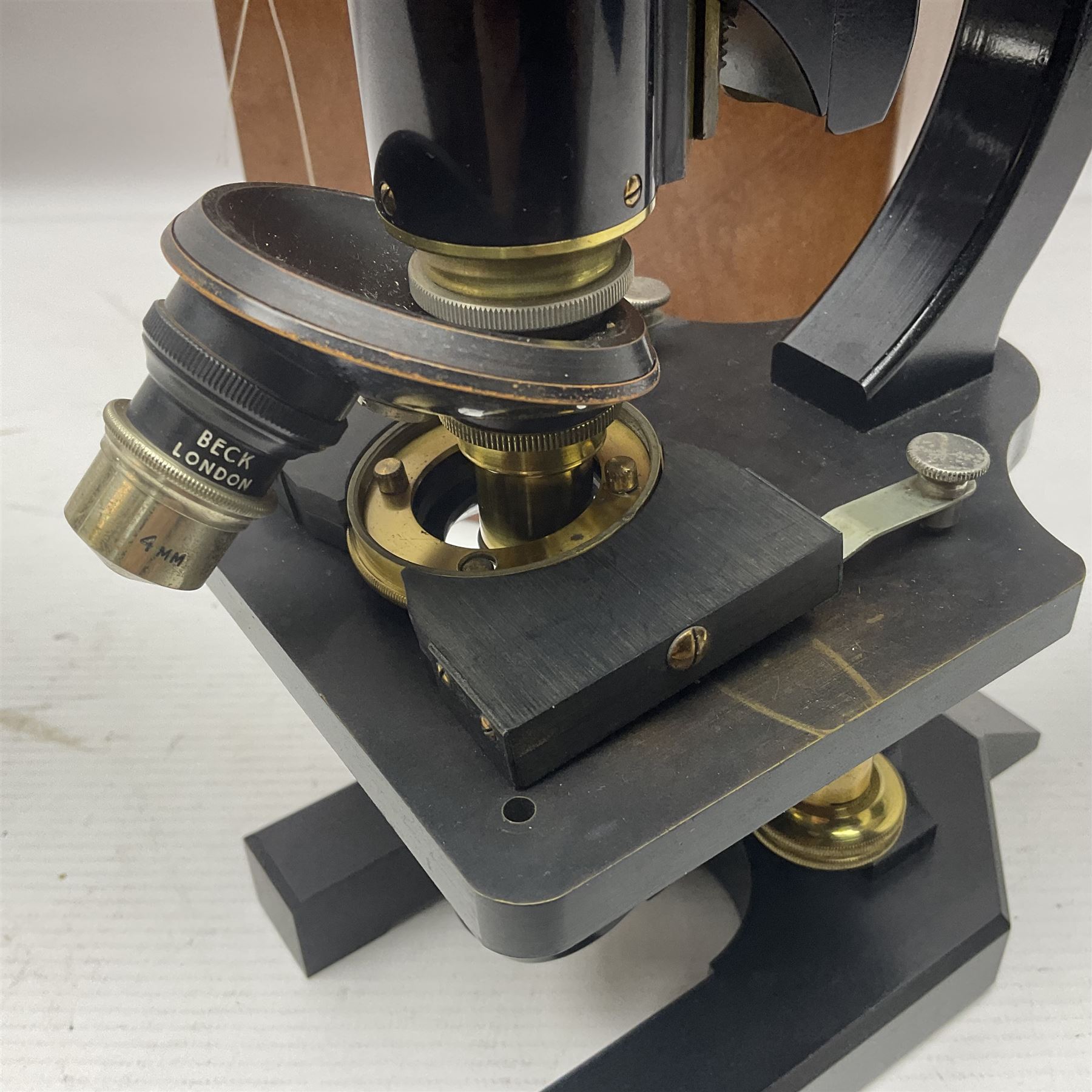 Three boxed microscopes, comprising Hawkslay & Sons Spencer Buffalo microscope no 68177, J Swift & Son microscope and R & J Back microscope no 30241