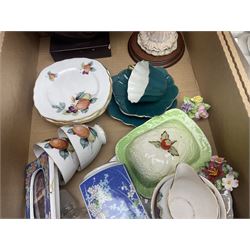 Aynsley Cottage Garden pattern ceramics, including vases and jars, together with a collection of flower baskets and similar, together with a collection of other ceramics and collectables, in three boxes 