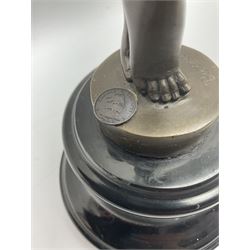 Art Deco style bronze figure of a dancer, after 'Berrard', raised upon a circular base, with foundry mark, H49cm