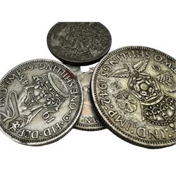 Coins including Elizabeth I 1573 sixpence and other hammered silver coins, commemorative fifty pence pieces with 2003 'Give Women The Vote', 2017 'Benjamin Bunny', 2017 'The Tales of Peter Rabbit', 2019 'Sherlock Holmes', small quantity of Great British pre 1947 silver coins, commemorative crowns, spade guinea style gaming tokens etc