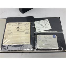 Postal history including air mail, telegrams, covers with 'Privy Purse Buckingham Palace' stamp, first day covers etc, housed in two ring binder folders