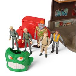 1980s Kenner The Real Ghostbusters toys, including Firehouse Headquarters playset and figures, Stay Puft Marshmallow Man and Slimer, Brain Blaster Ghost and Ghostzapper