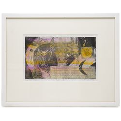 Gillian Ross Kelsey (British 1935-2025): 'Celtic Image No 2', mixed media on paper signed and titled in pencil 17.5cm x 29.5cm