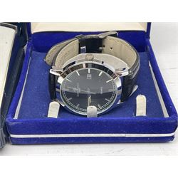 Four gentlemans wristwatches including Seiko Kinetic 50M, Pulsar, Sekonda and Constantin Quartz, boxed, together with a ladies Accurist wristwatch