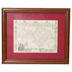 Robert Morden (British c.1650-1703): 'The East Riding of Yorkshire', 17th/18th century engraved map with hand-colouring 36cm x 43cm; Thomas Moule (British 1784-1851): 'Yorkshire North Riding', 19th century engraved map 21cm x 27cm (2)