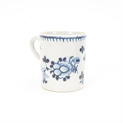 18th century Liverpool porcelain coffee can, circa 1770, probably Phillip Christian, decorated in the Profile Bud pattern, together with a pair of 18th century Caughley porcelain coffee cans, circa 1785, decorated in the Fisherman or Pleasure Boat pattern, each H6.5cm