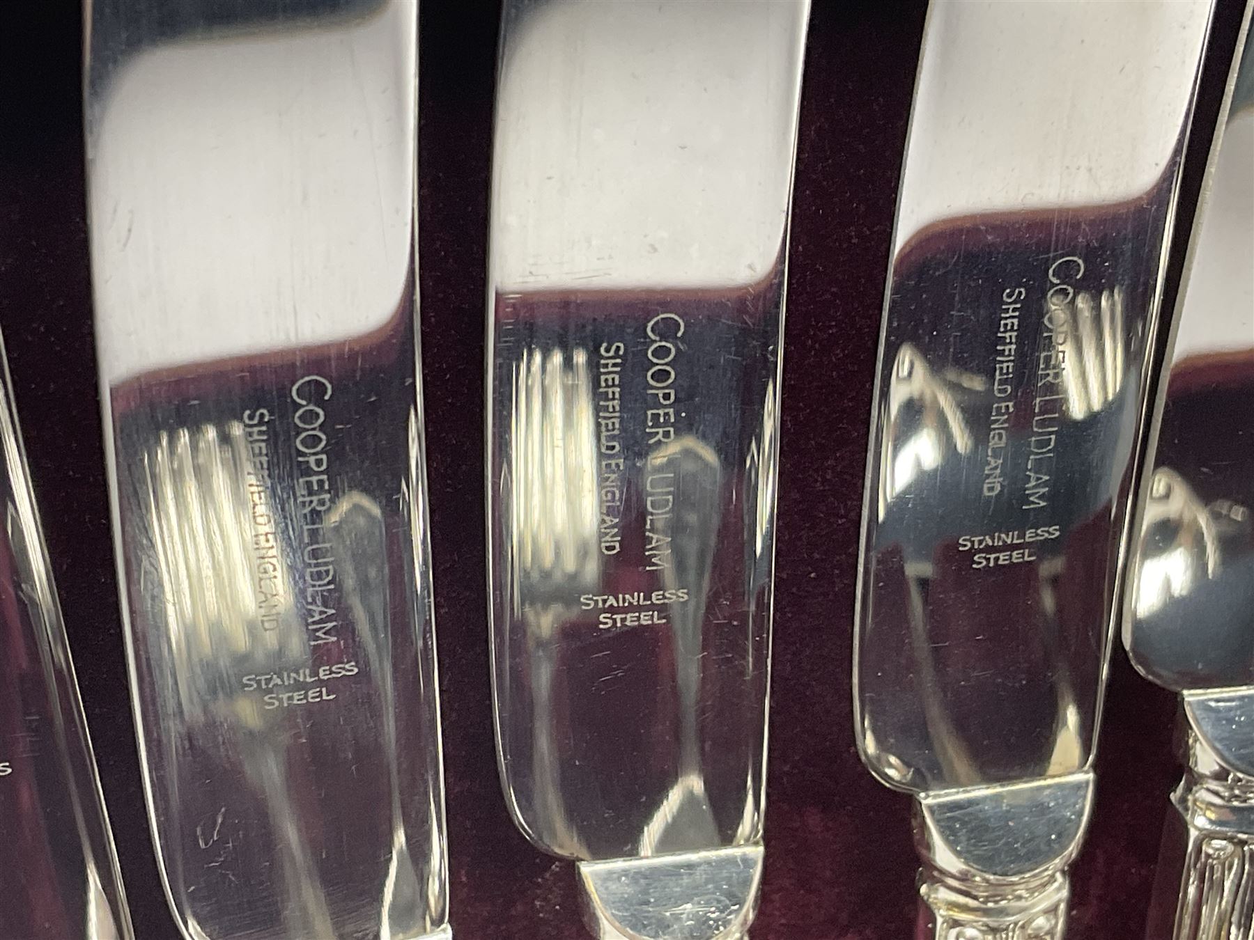 Cooper Ludlam silver plated canteen of cutlery for six place settings