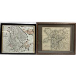 Robert Morden (British c.1650-1703): 'Lincolnshire', 18th century engraved map with hand colouring 35cm x 41cm; J Bartholomew (Scottish 19th century): 'North Wales', 19th century engraved map with hand colouring 33cm x 39cm (2)